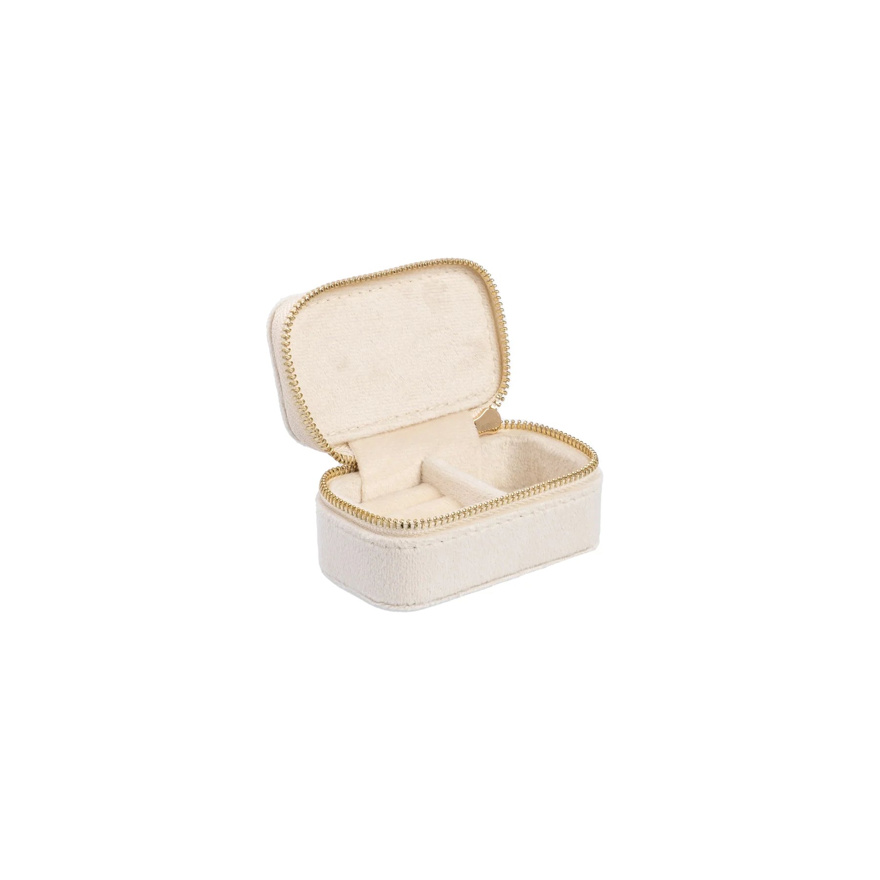 Velvet Jewellery Box Micro Off White