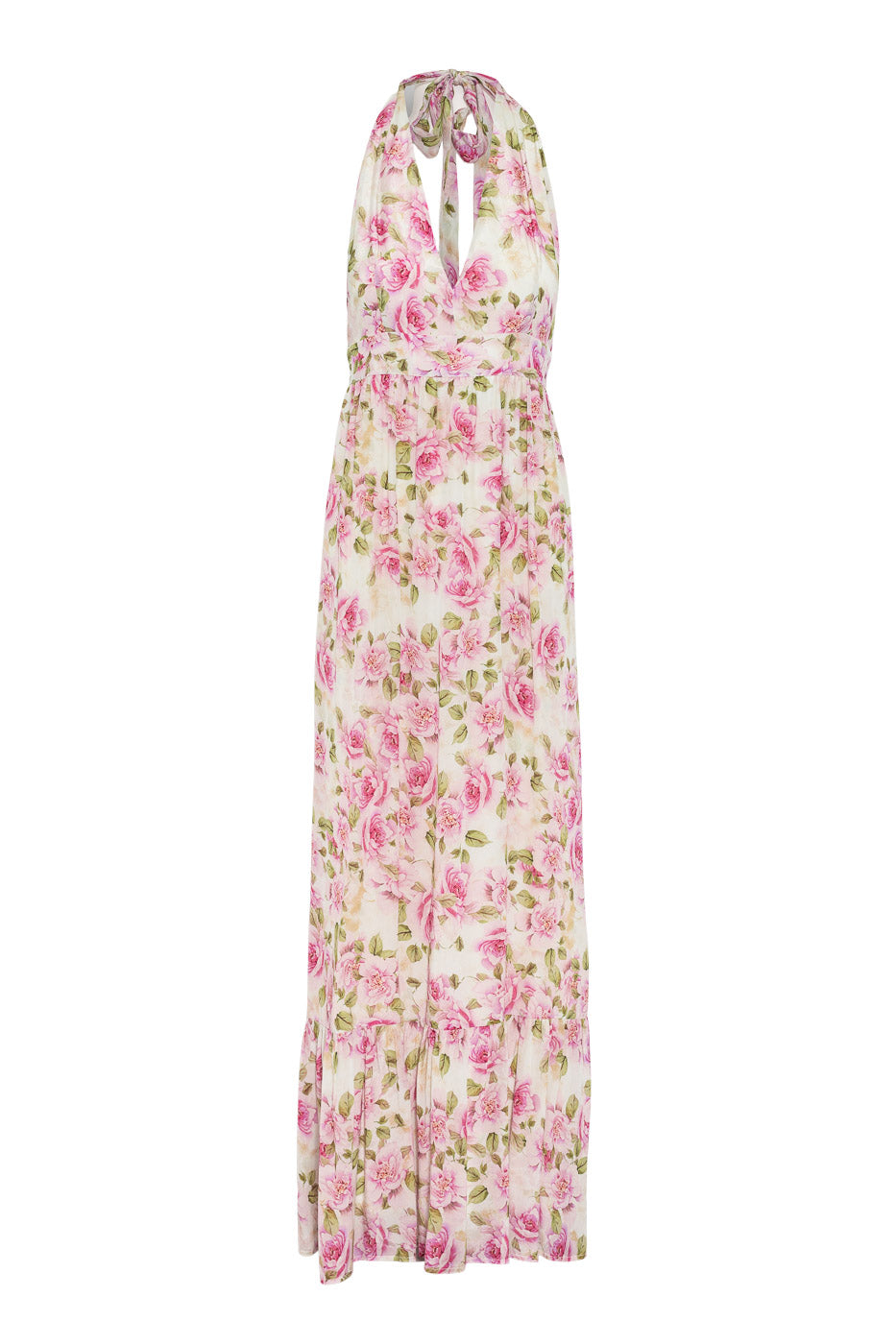 Love Lolina rosa blomstrete halterneck kjole