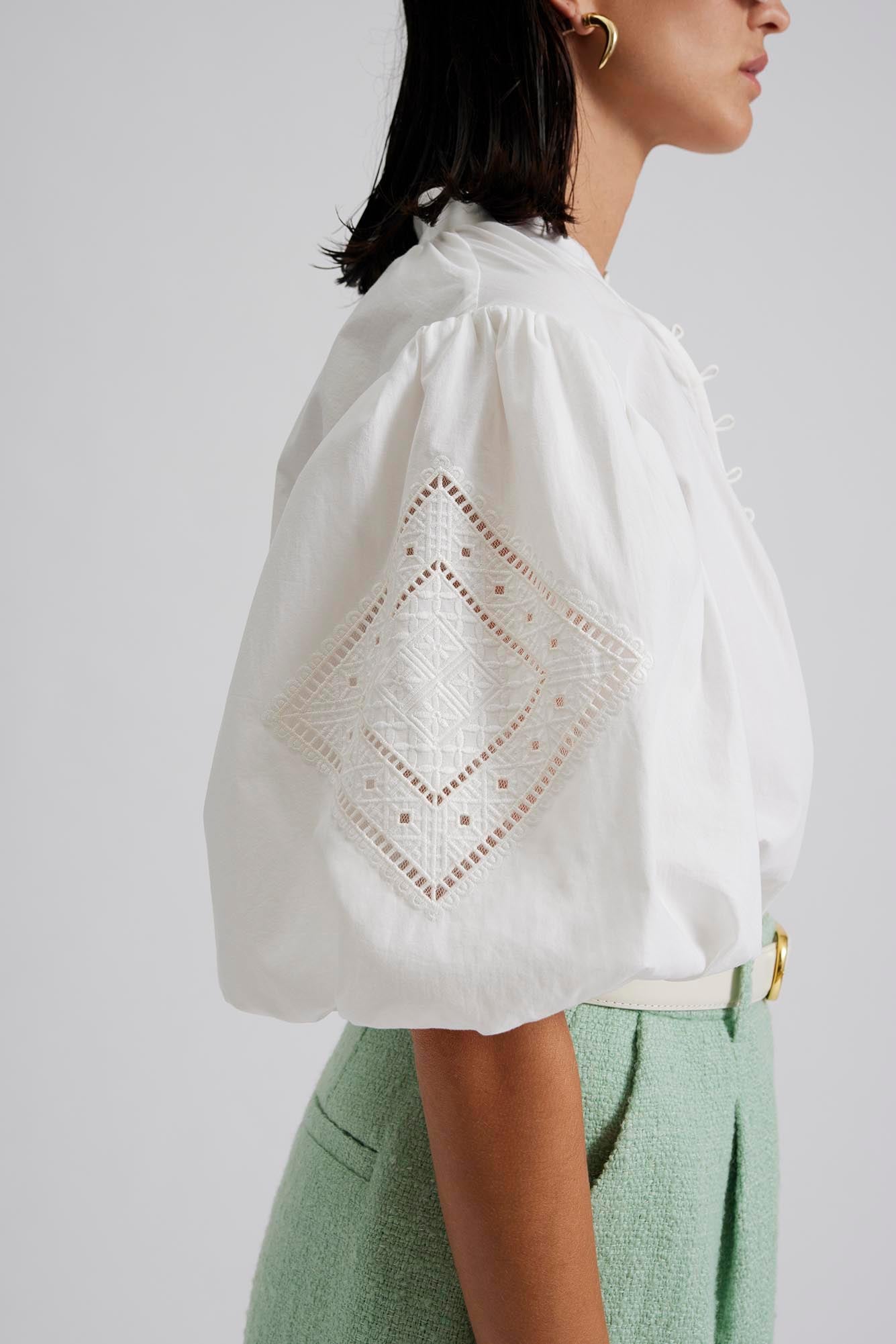 Allie Embroidered Blouse White