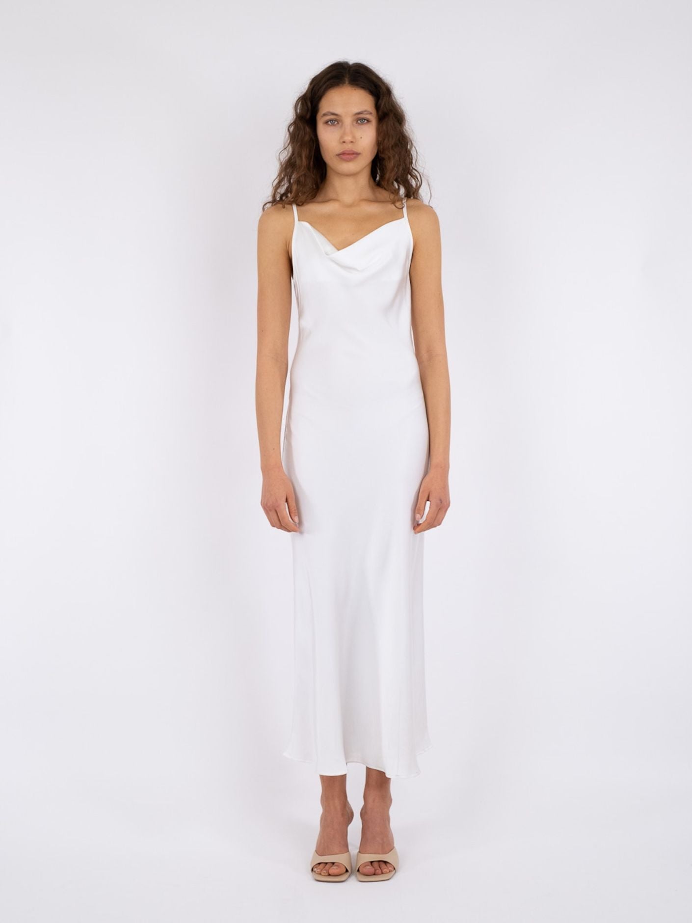 Marina Heavy Sateen Dress White