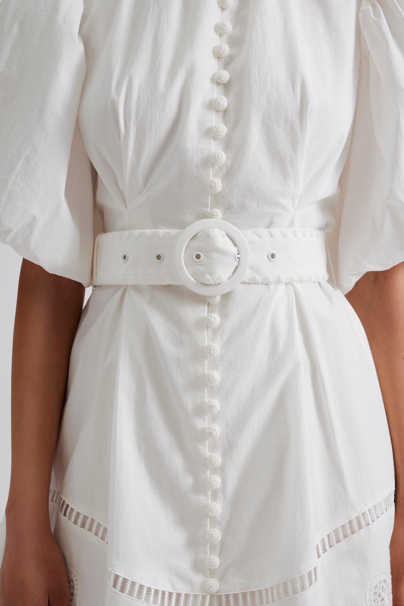 Allie Embroidered Mini Dress White