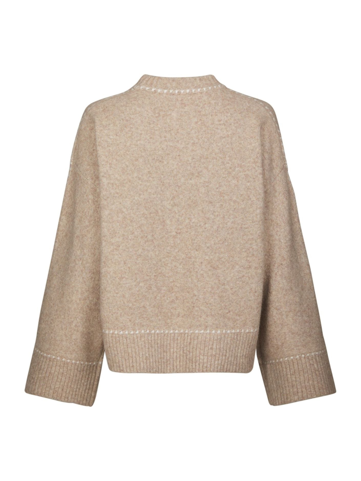Roeme Knit Stitch Blouse Beige Melange