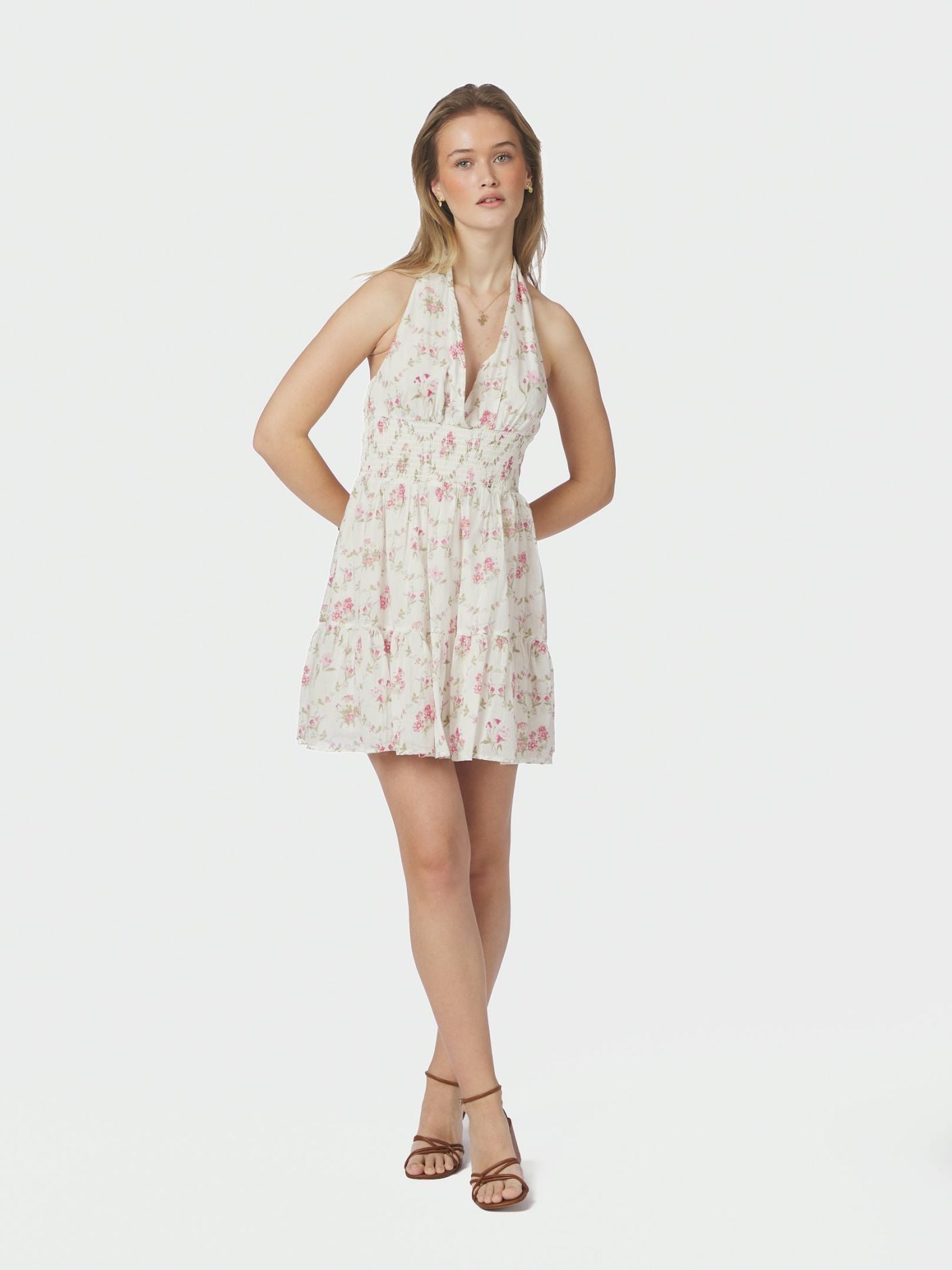 Magda Spring Flower Dress Off White