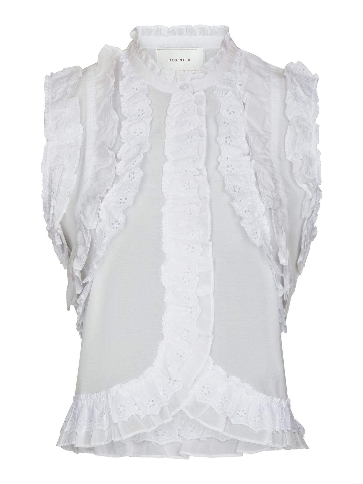 Celia Ruffle Top White