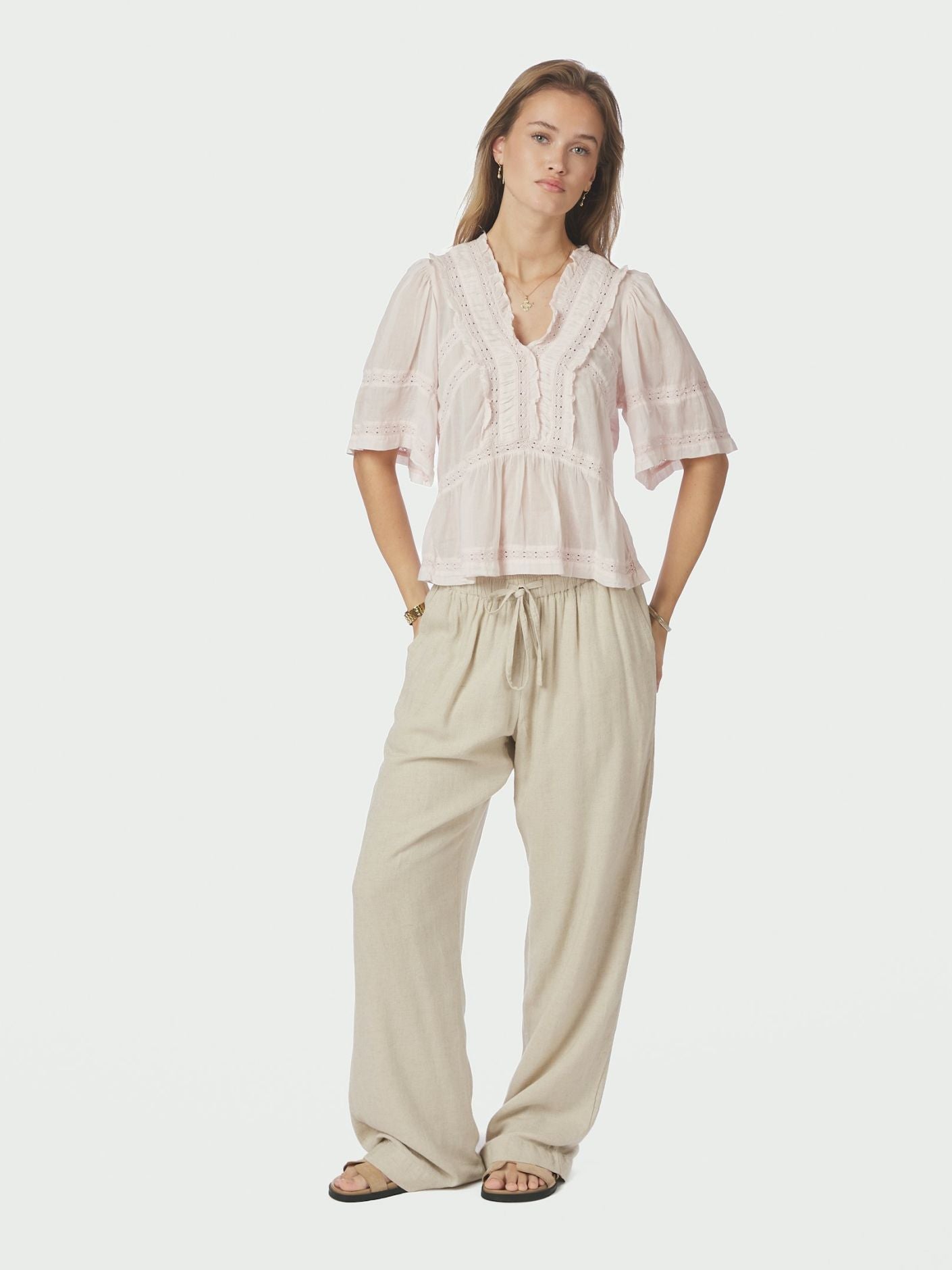 Evienne S Voile Top Light Pink