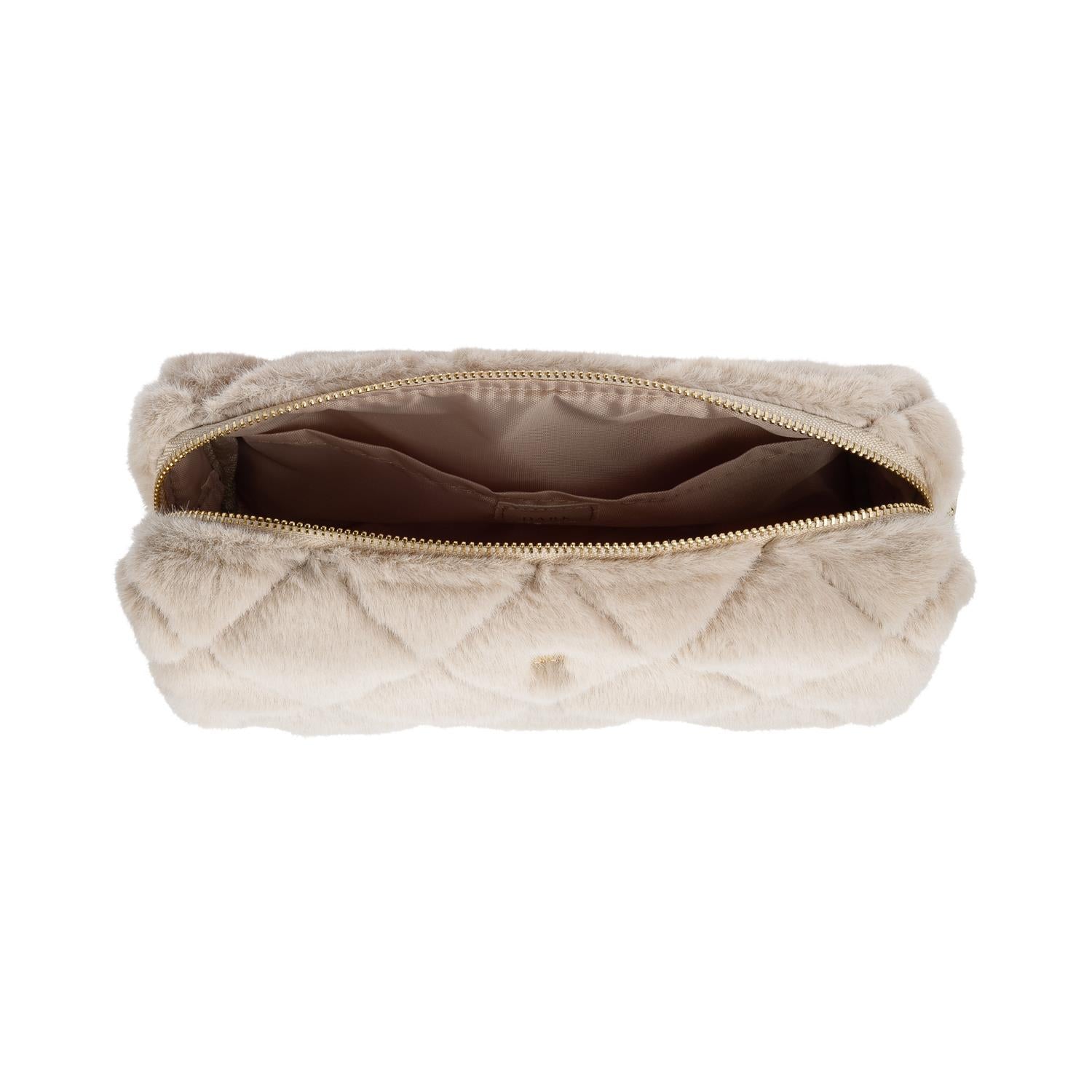 Faux Fur Quilted Tool Pouch Sand