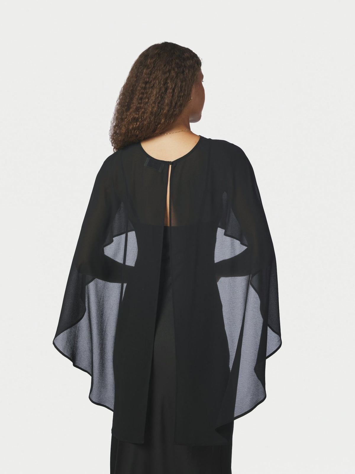 Manufi Chiffon Cape Black