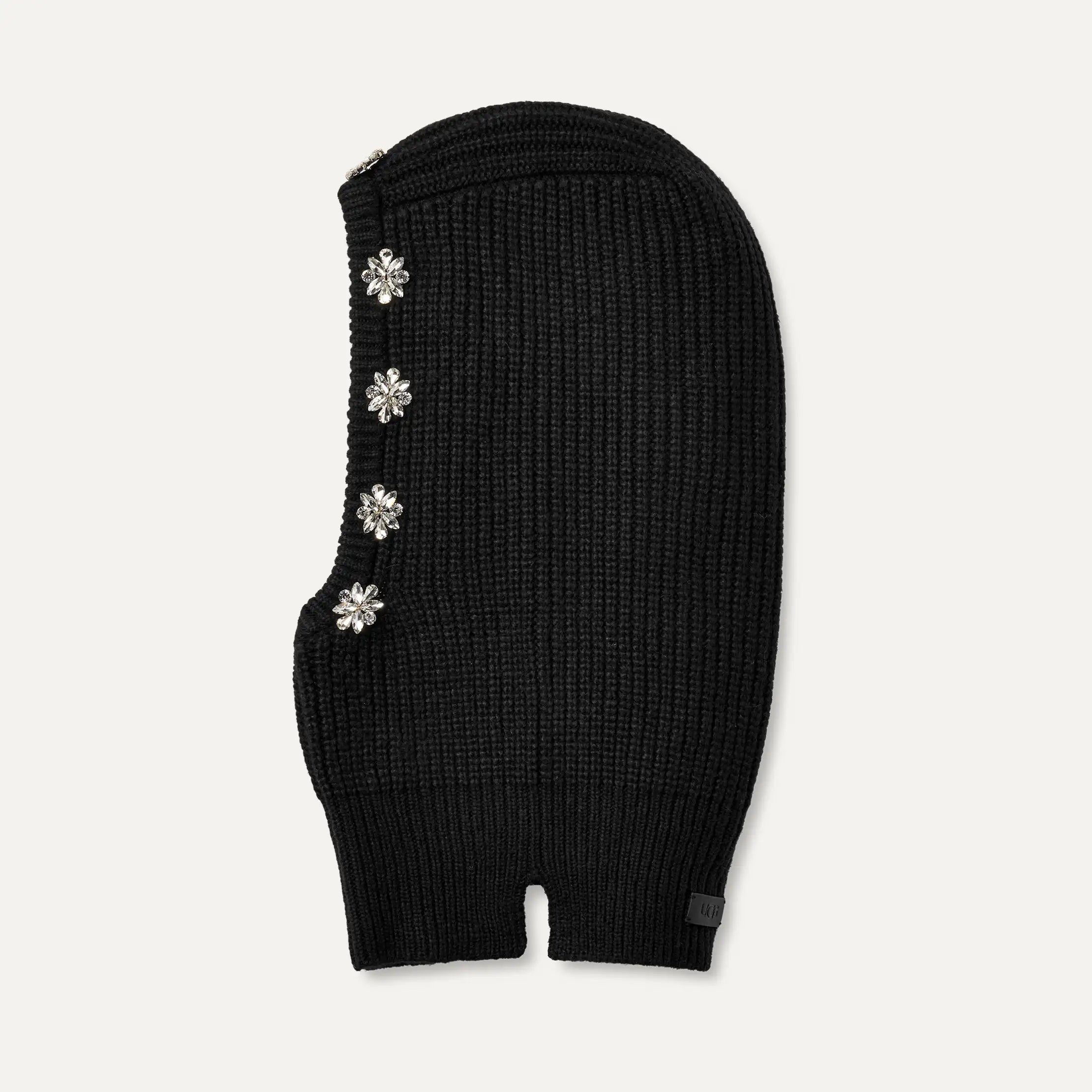 Embellished Knit Balaclava Black