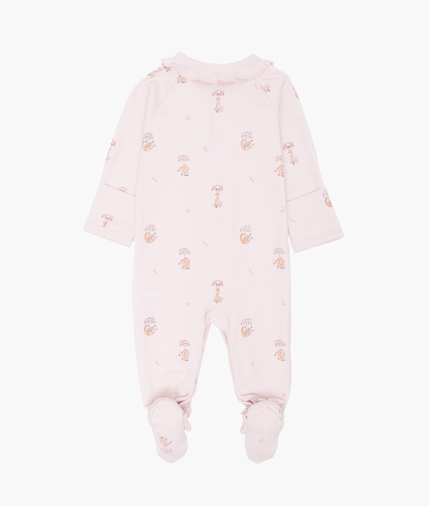 Giraffe Sara Ruffled Footie Pink