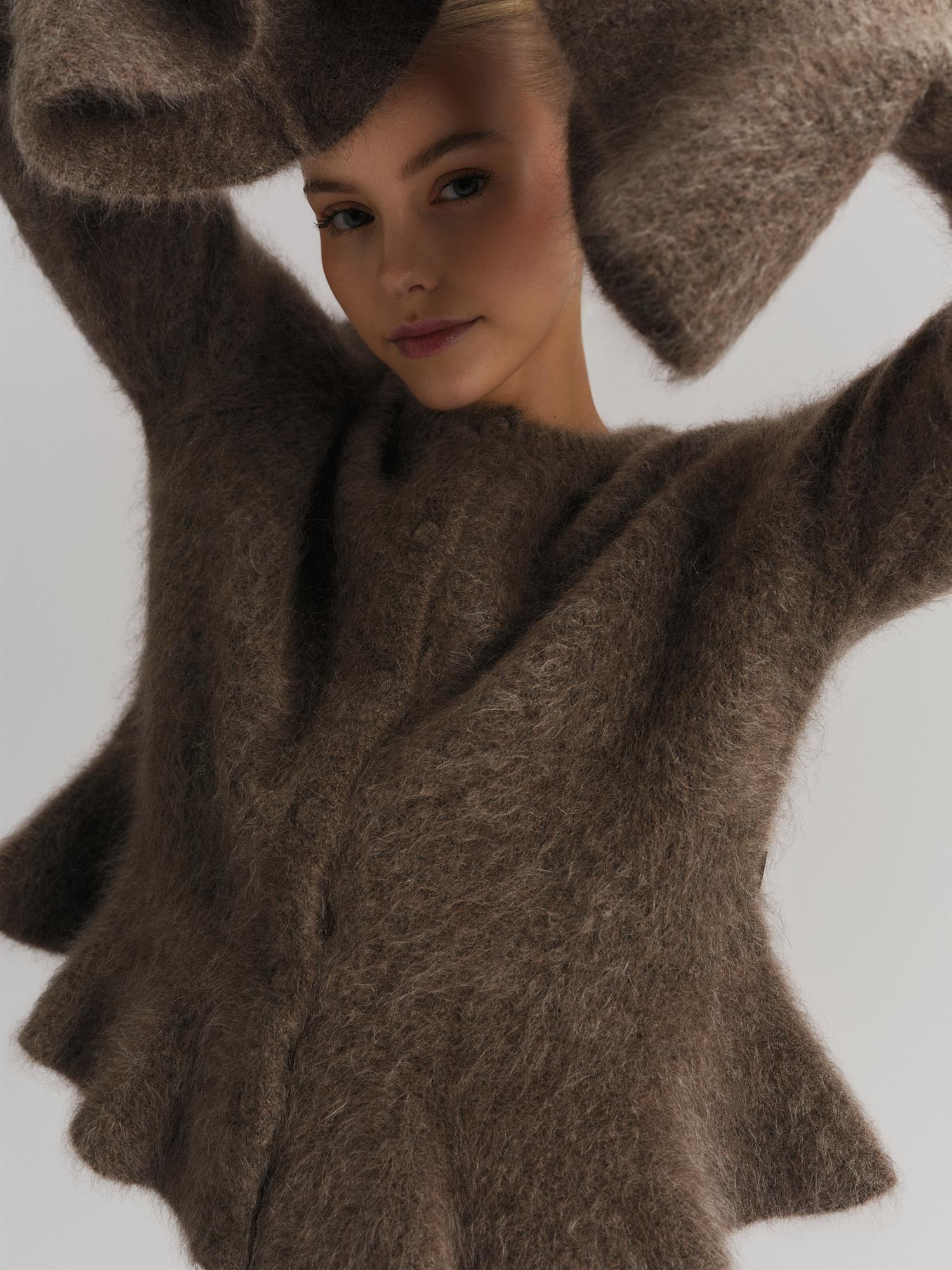 Maren chunky cardigan brun