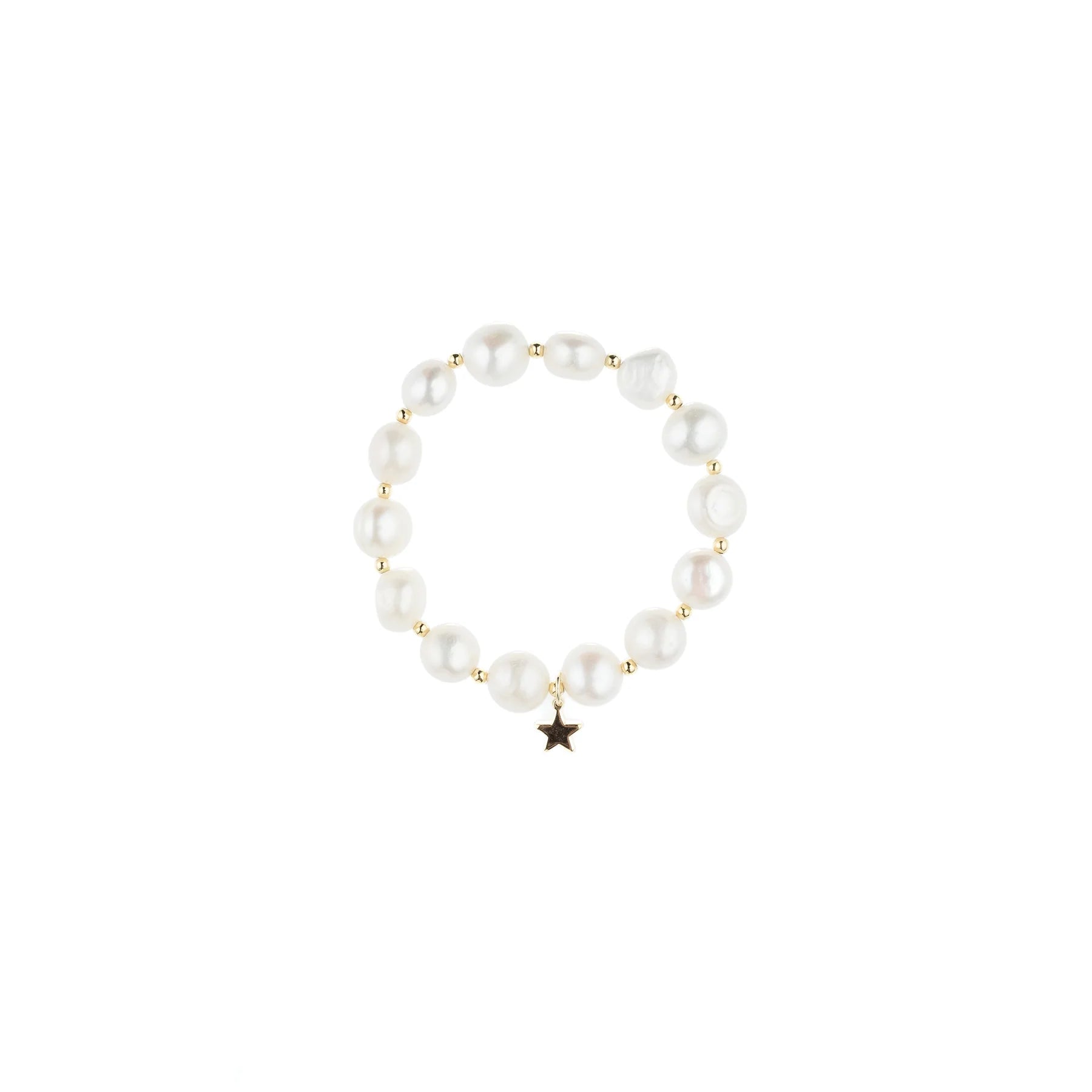 Fresh Water Pearl Bracelet 12mm w/Gold Beads