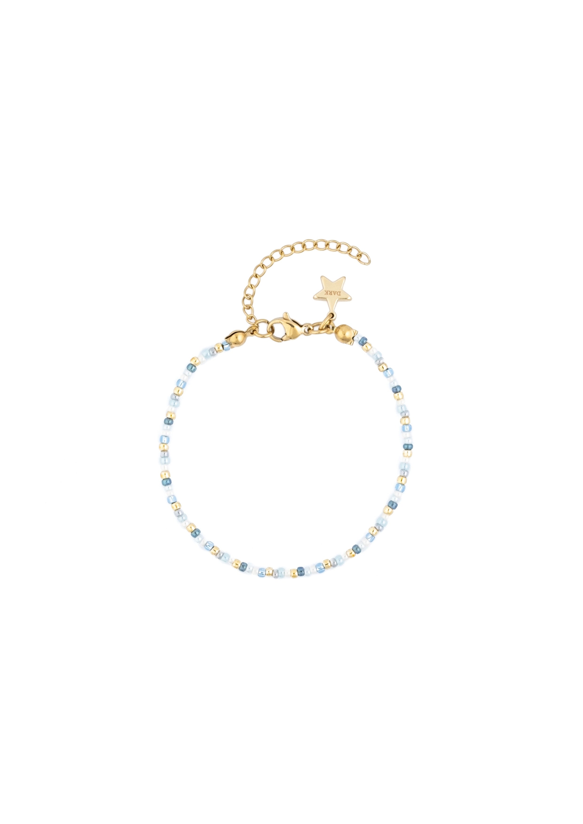 Glass Bead Bracelet 2mm Light Blue Mix