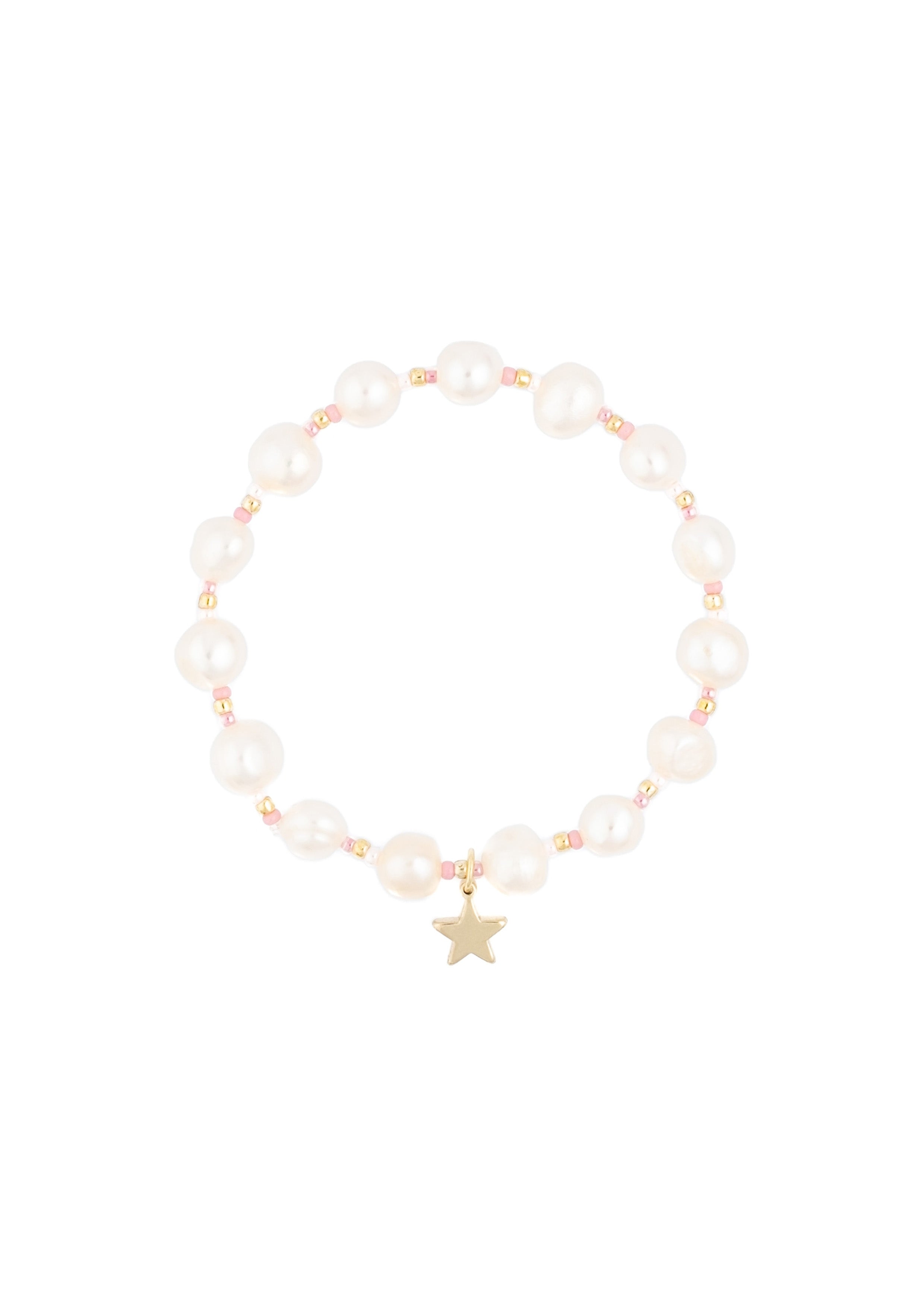 Pearlbead bracelet w/glass beads pink