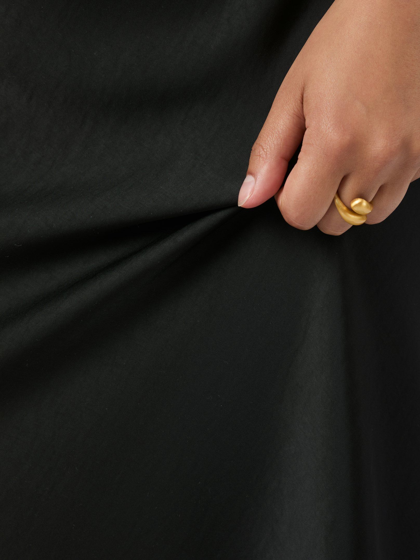 Vicky Heavy Sateen Skirt Black