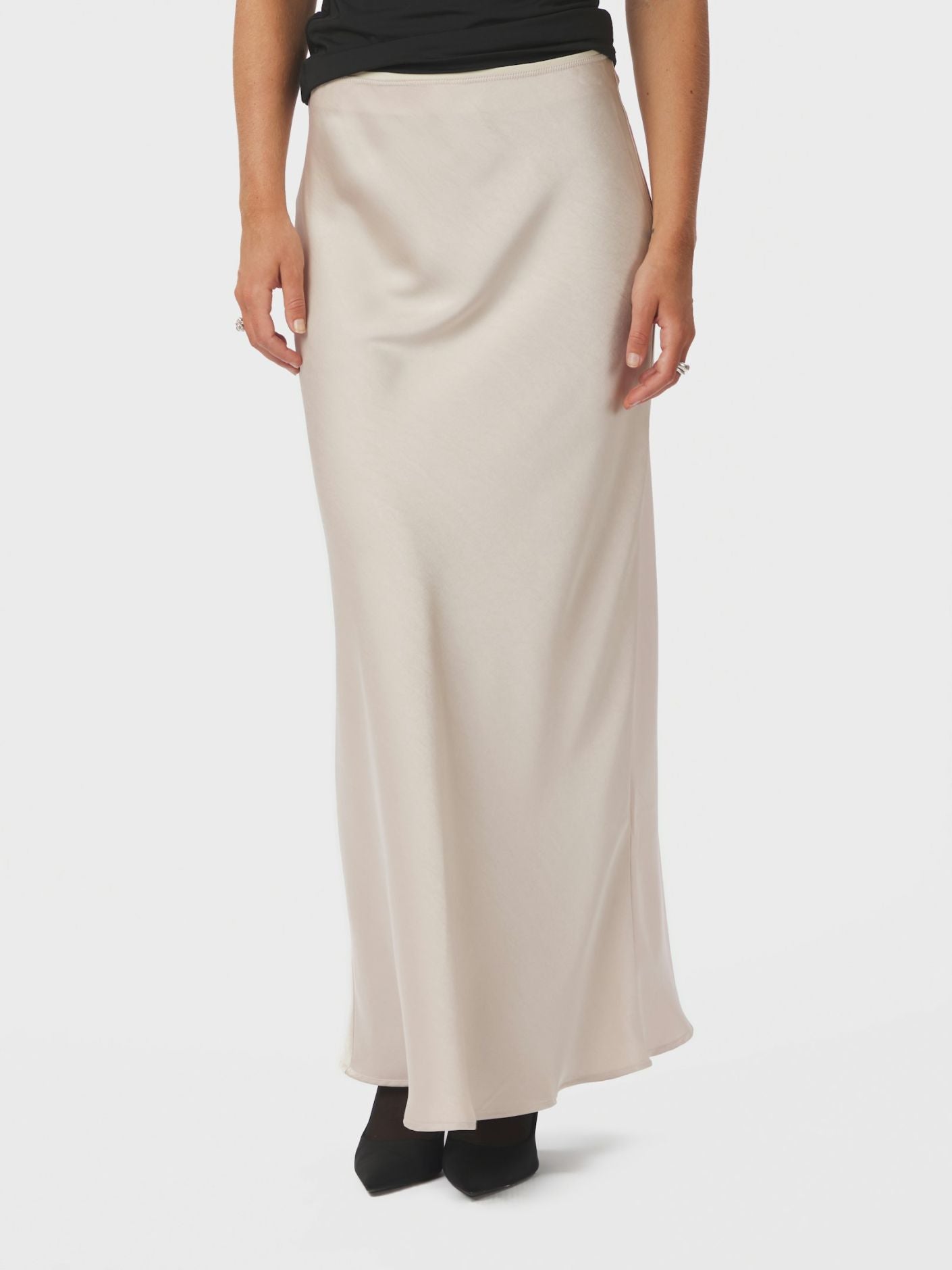 Vicky Heavy Sateen Skirt Champagne