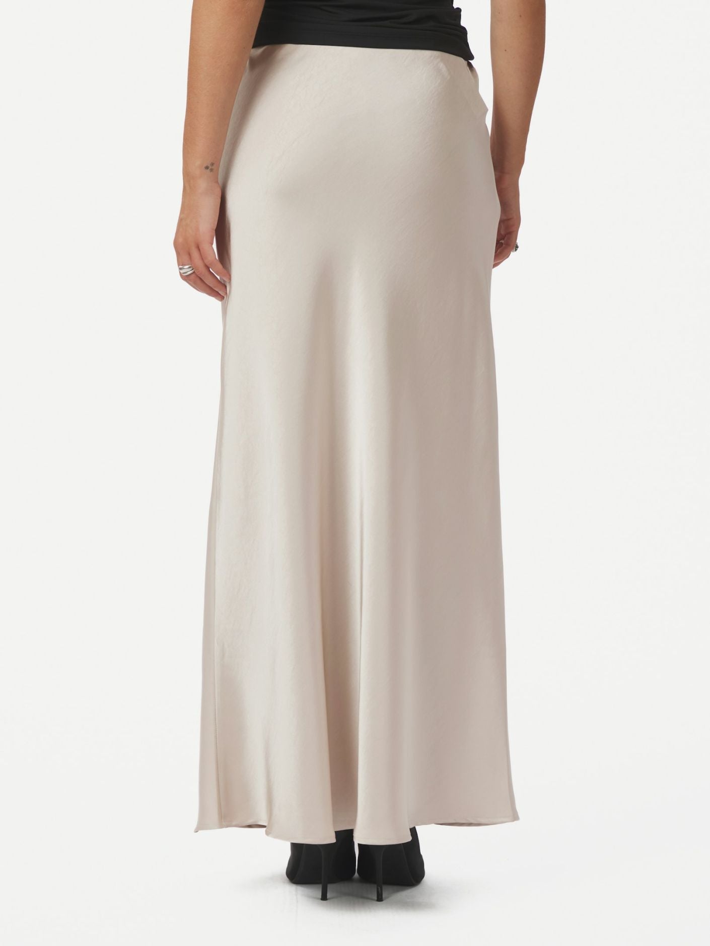 Vicky Heavy Sateen Skirt Champagne