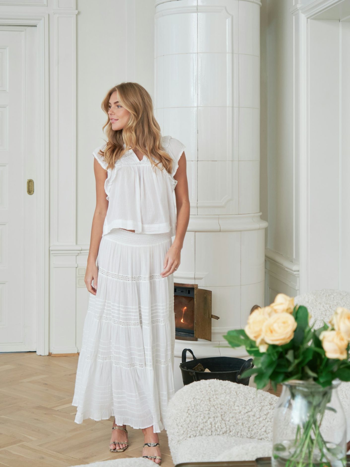 Jayla S Voile Top White
