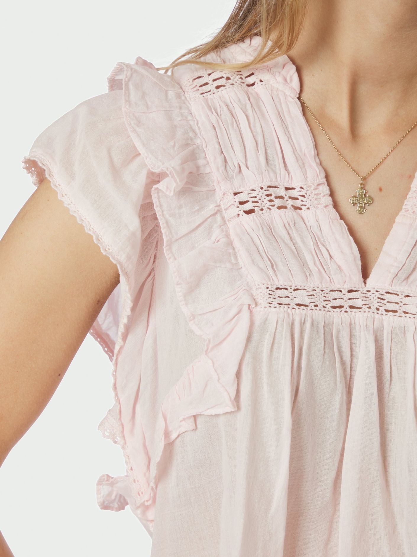 Jayla S Voile Top Light Pink