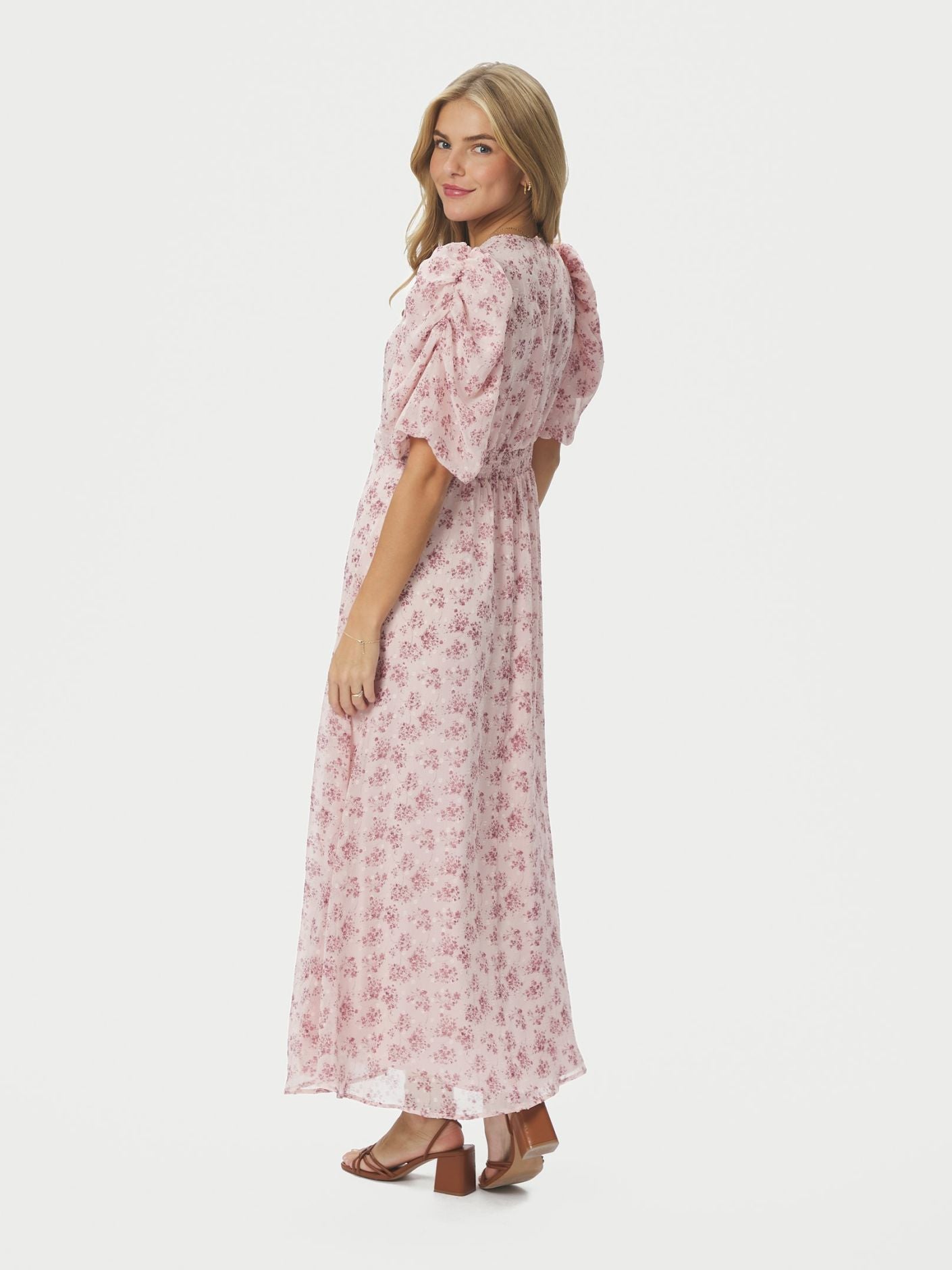 Kikka Chiffon Flower Dress Rose