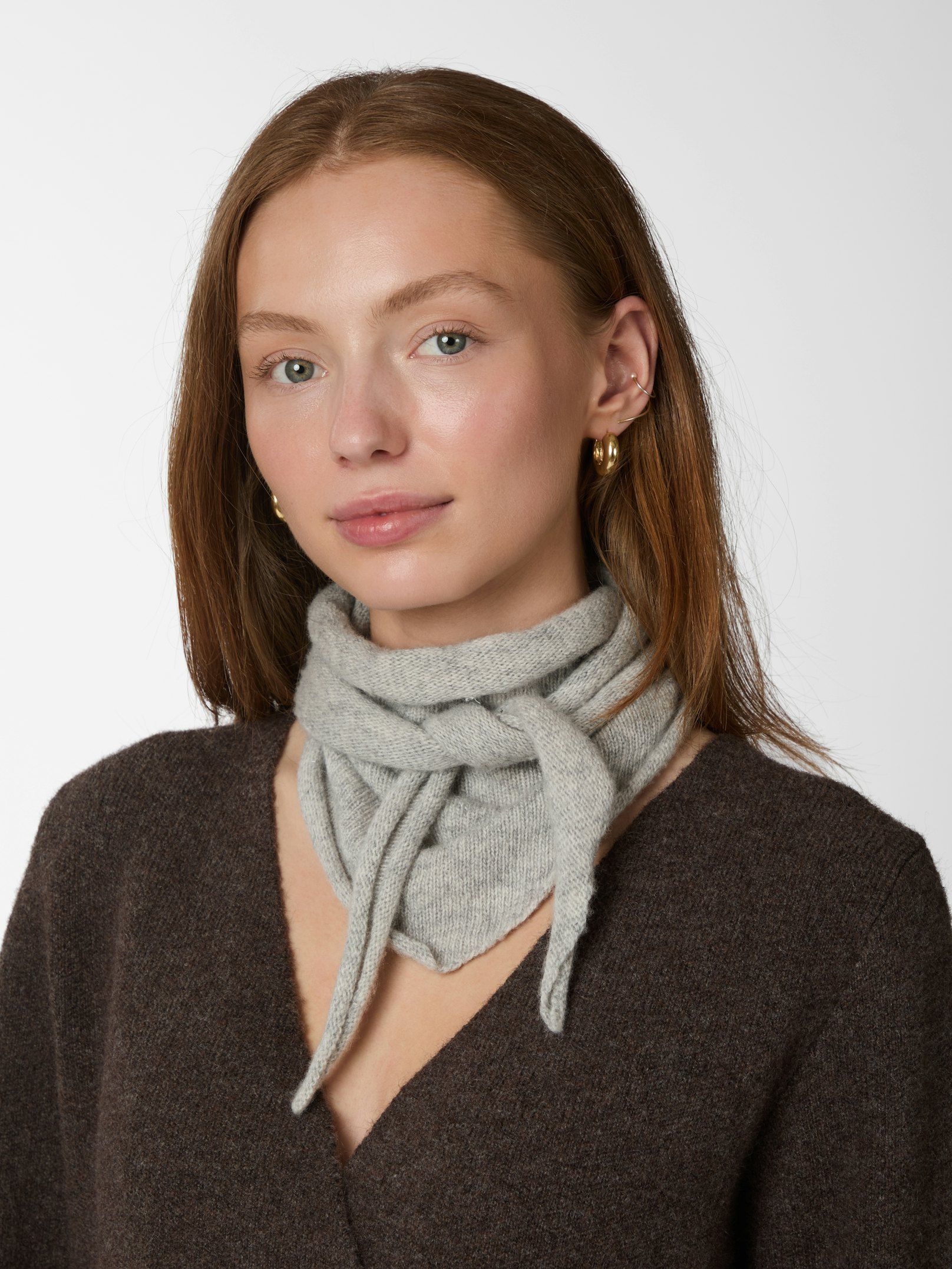 Misty Knit Scarf Grey Melange