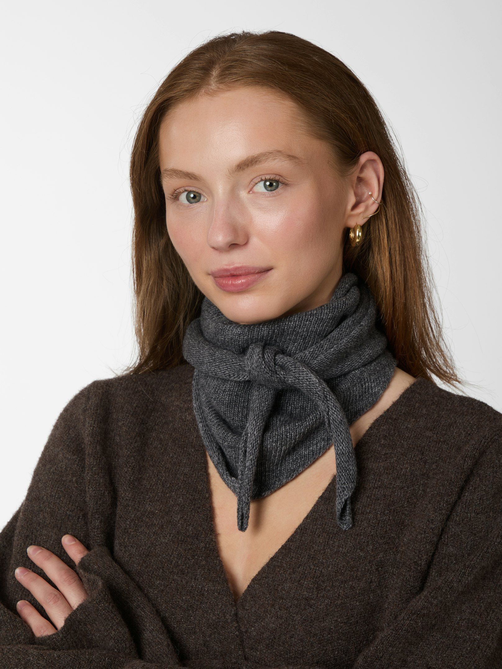 Misty Knit Scarf Antracit Melange