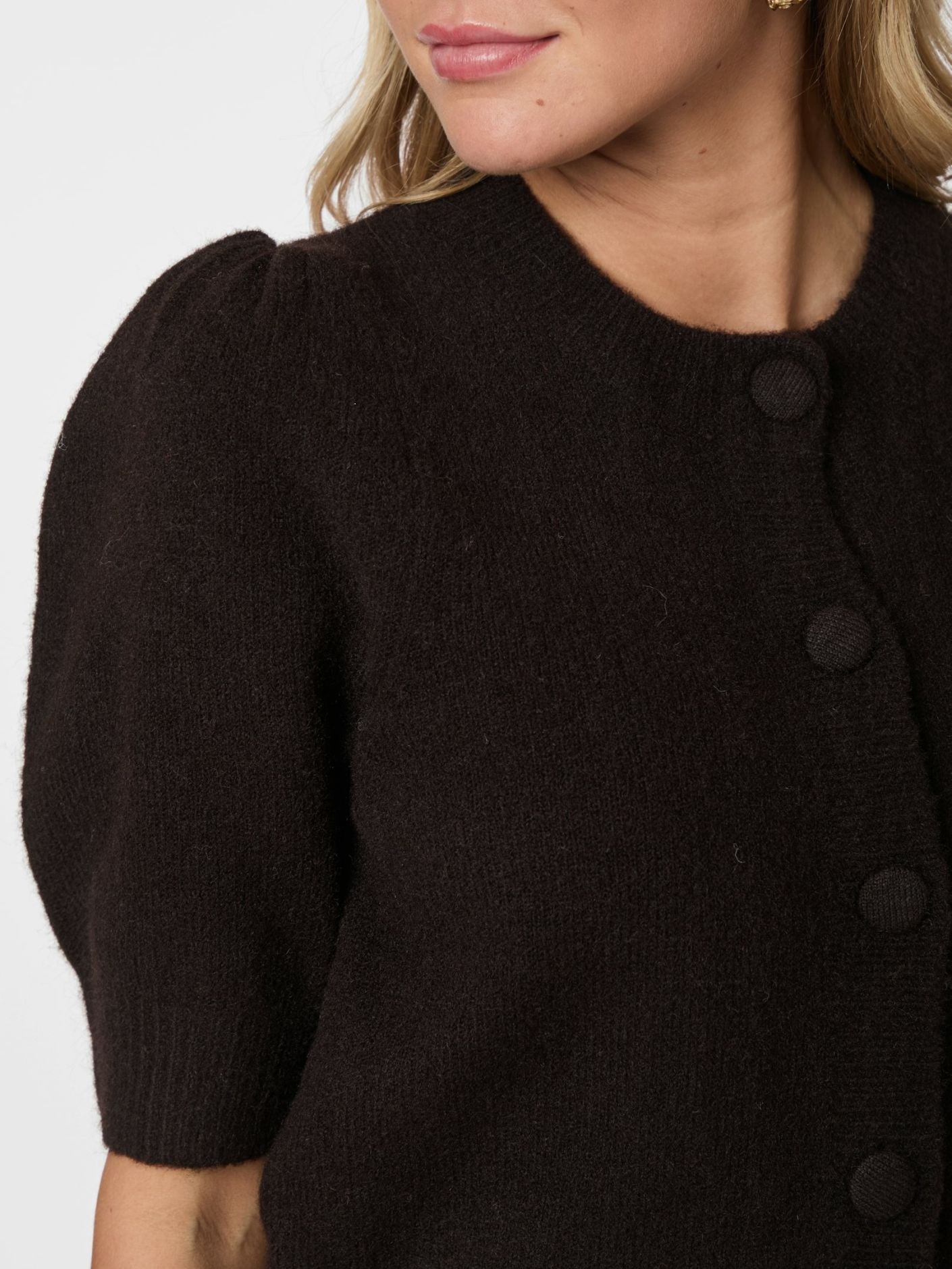 Trudy Knit Cardigan Dark Brown