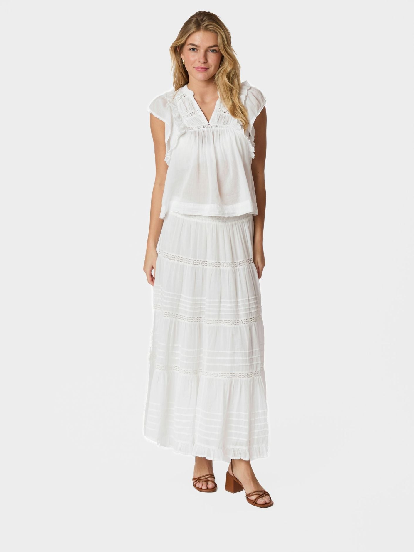 Felicia S Voile Skirt White