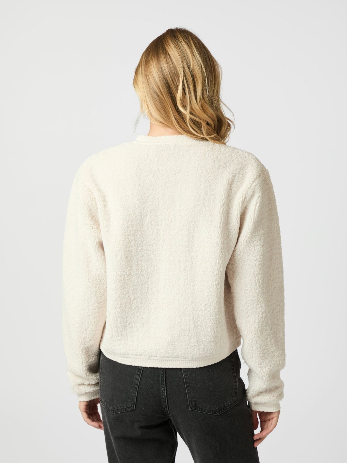 Limo Fluffy Knit Cardigan Creme