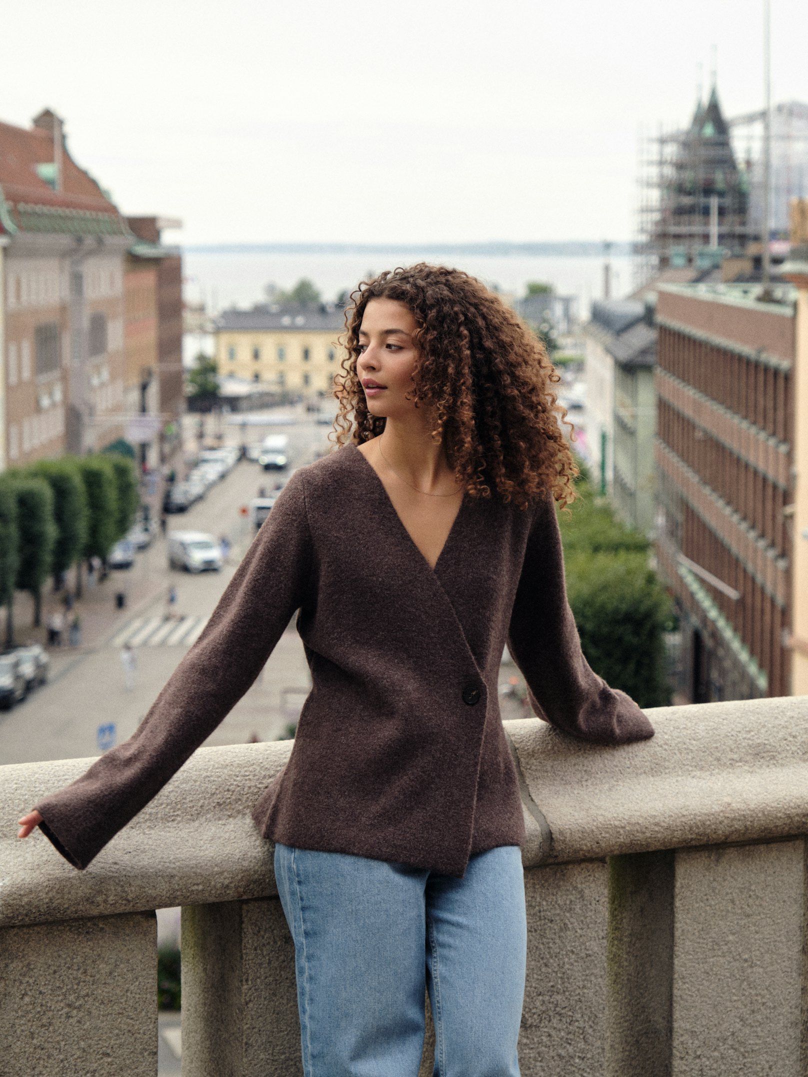 Marie Louise Knit Cardigan Brown Melange