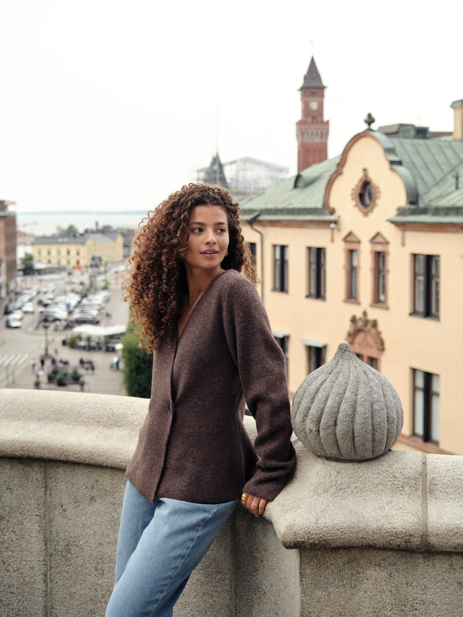 Marie Louise Knit Cardigan Brown Melange
