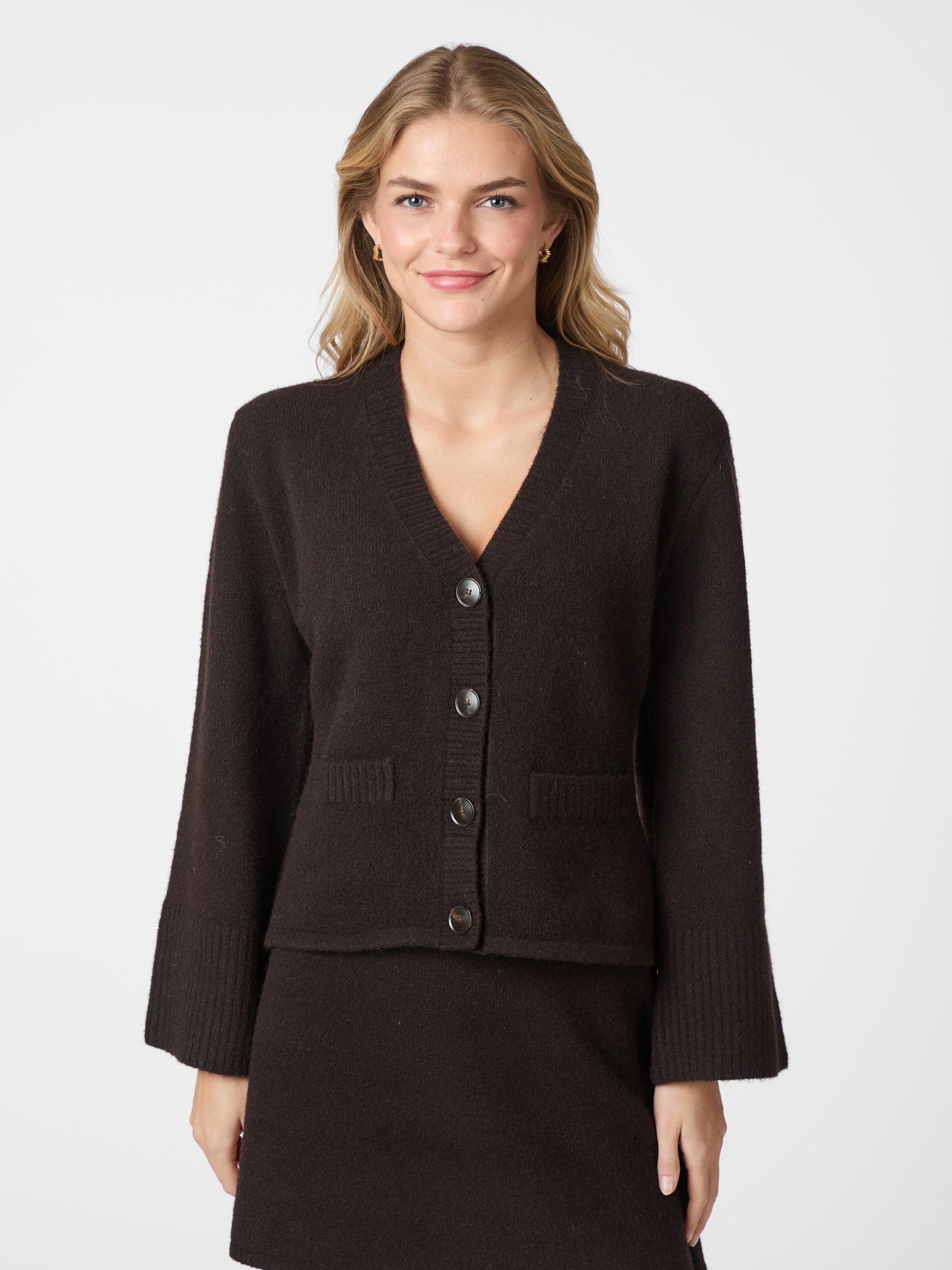 Pixie Knit Cardigan Dark Brown