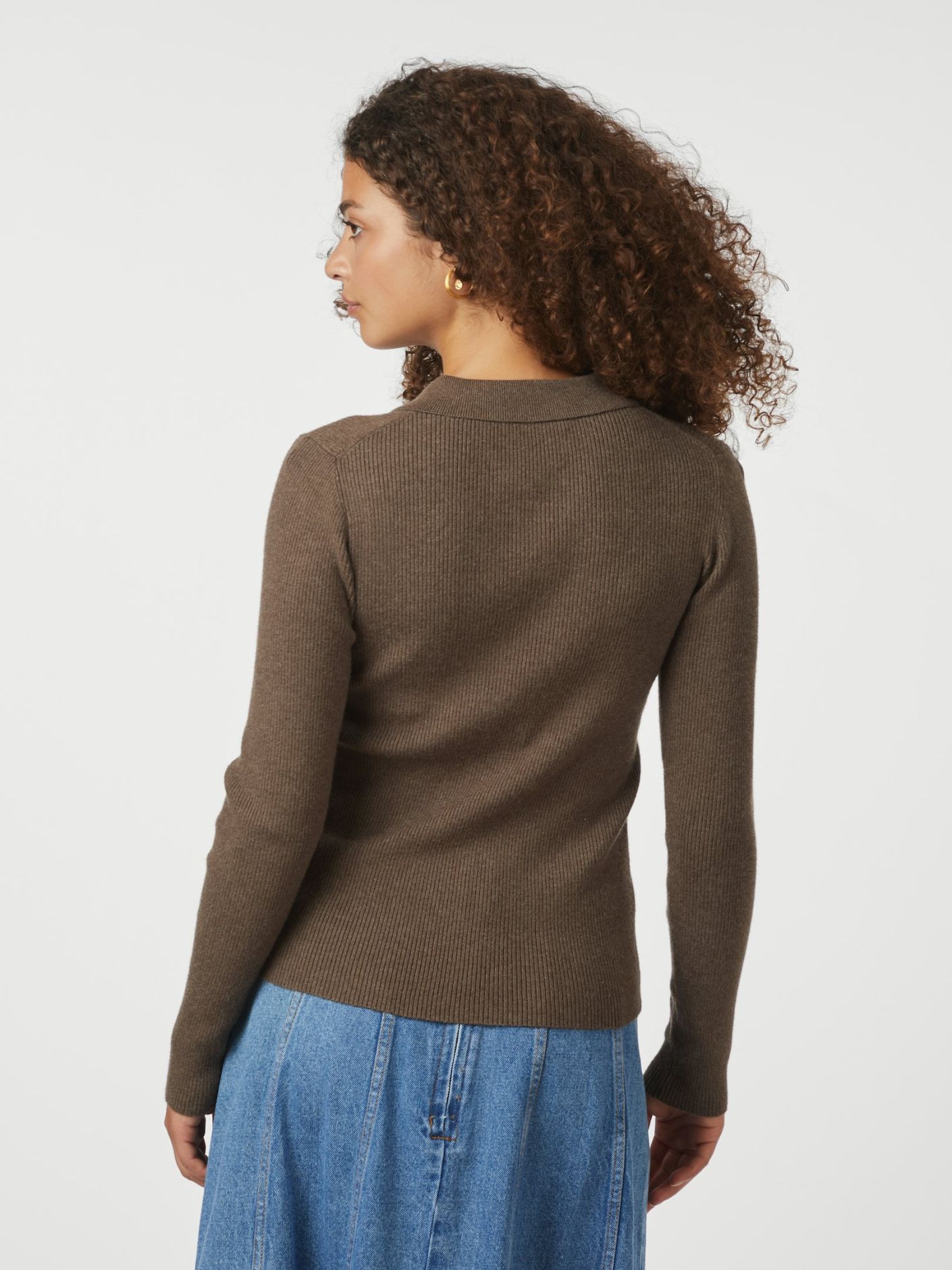 Panama Knit Blouse Brown