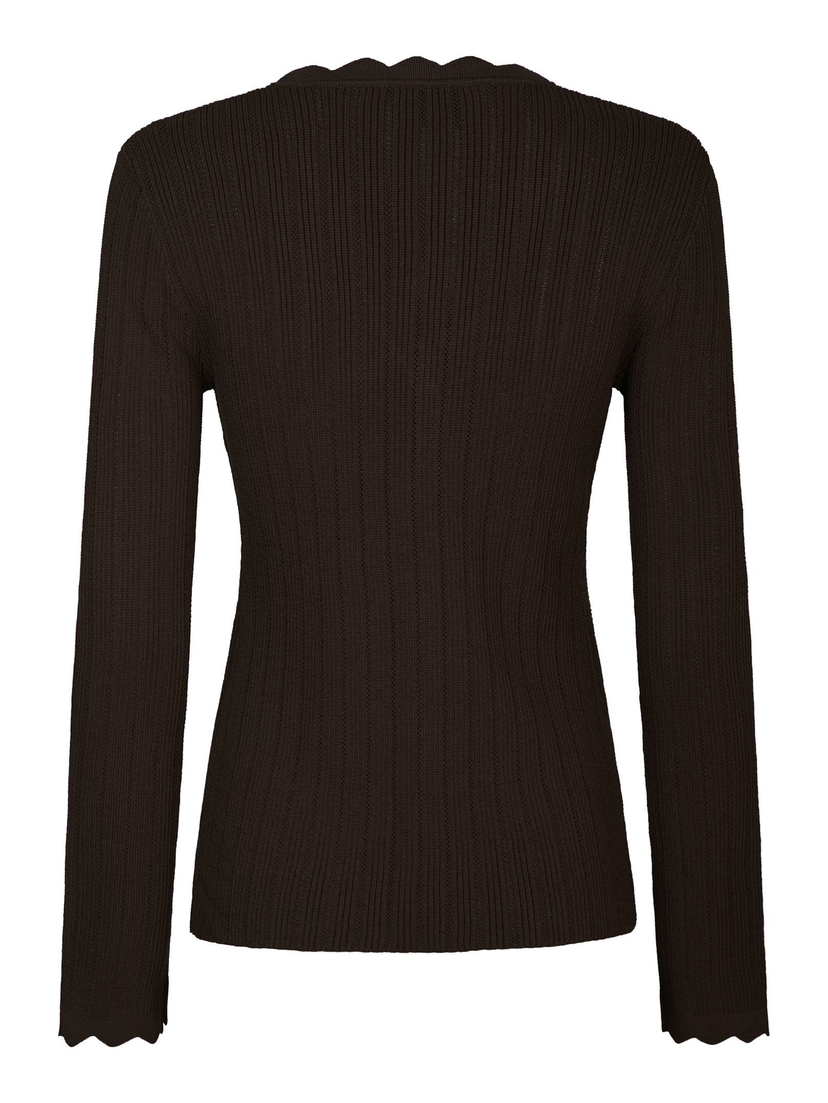 Clara Stitch Knit Blouse Dark Brown