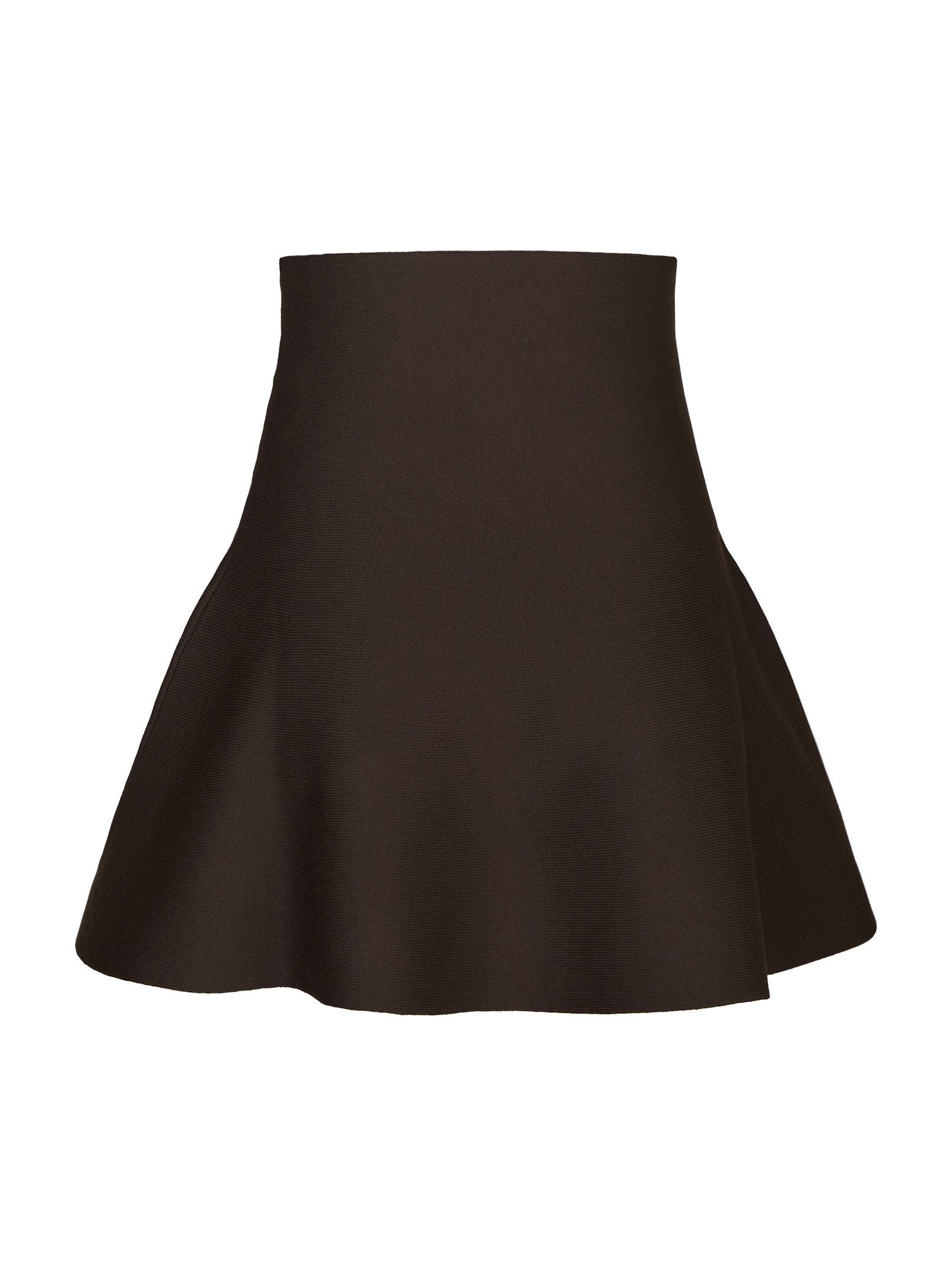 Hanna Smooth Knit Skirt Dark Brown