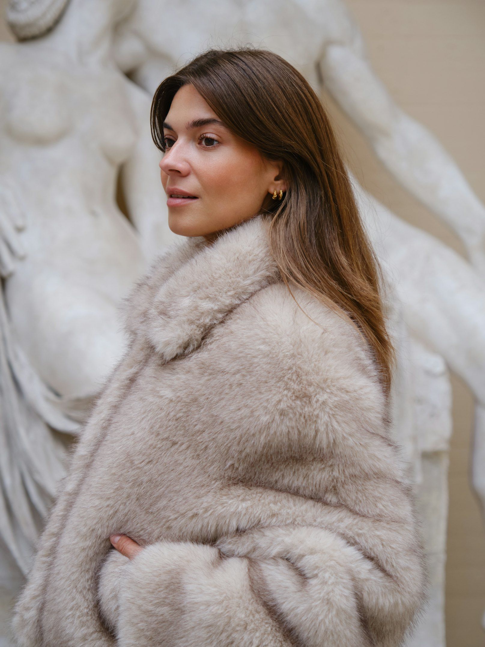Steff Faux Fur Jacket Beige