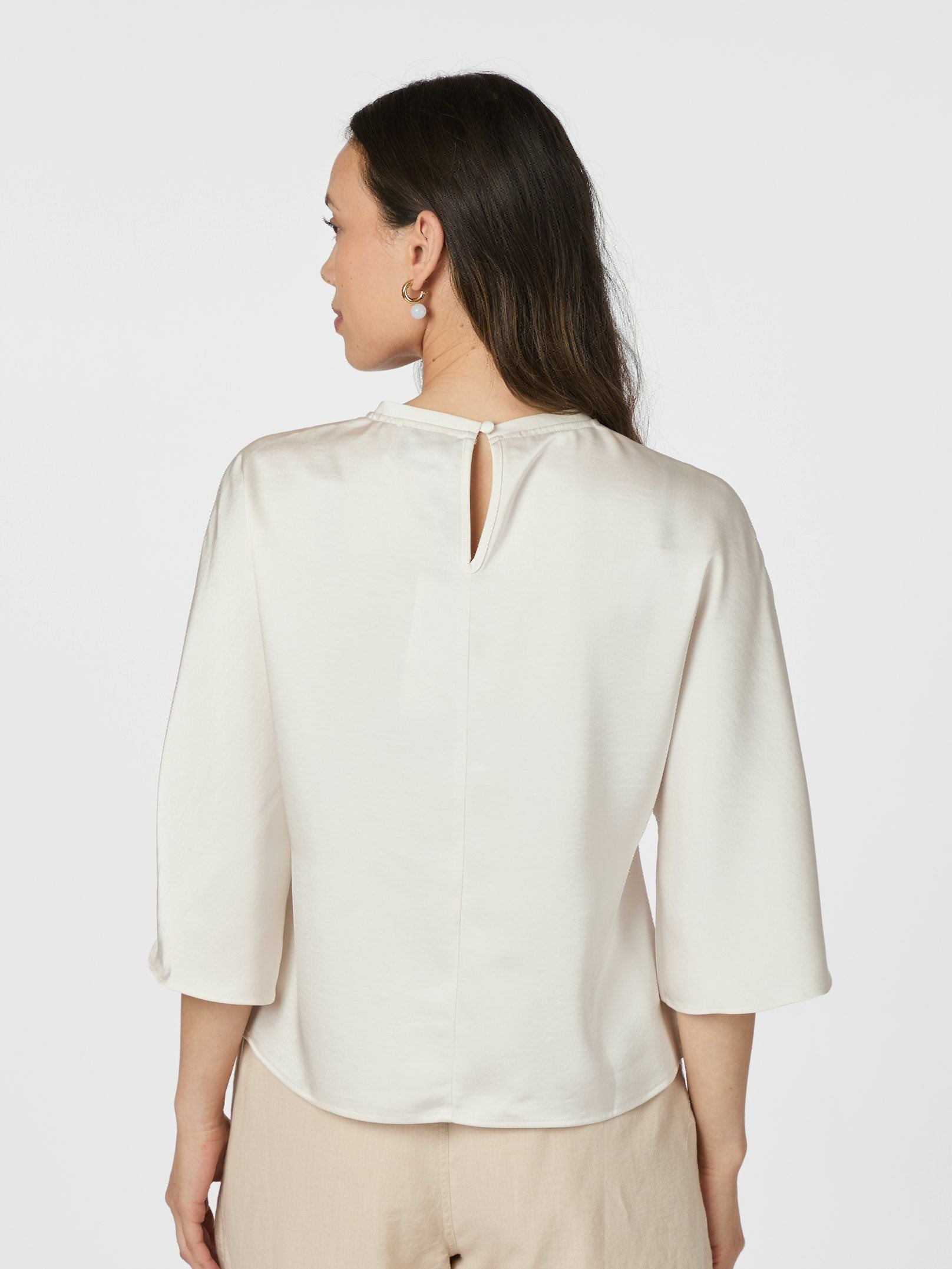 Liora Heavy Sateen Blouse Pearl