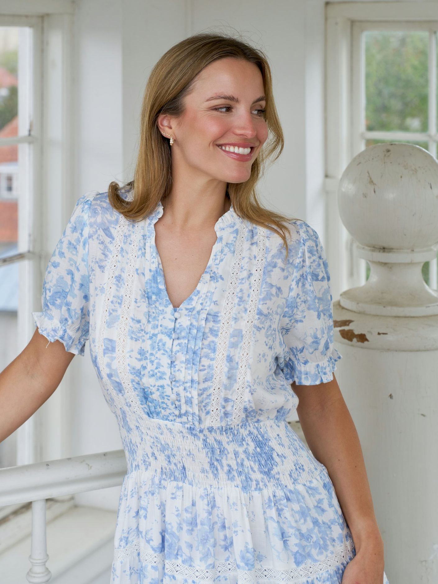 Constance Porcelain Dress Light Blue