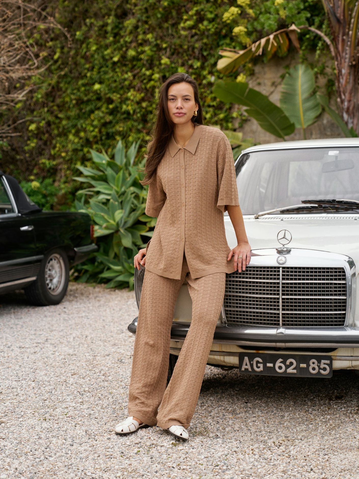 Rizzy Fine Crochet Pants Taupe