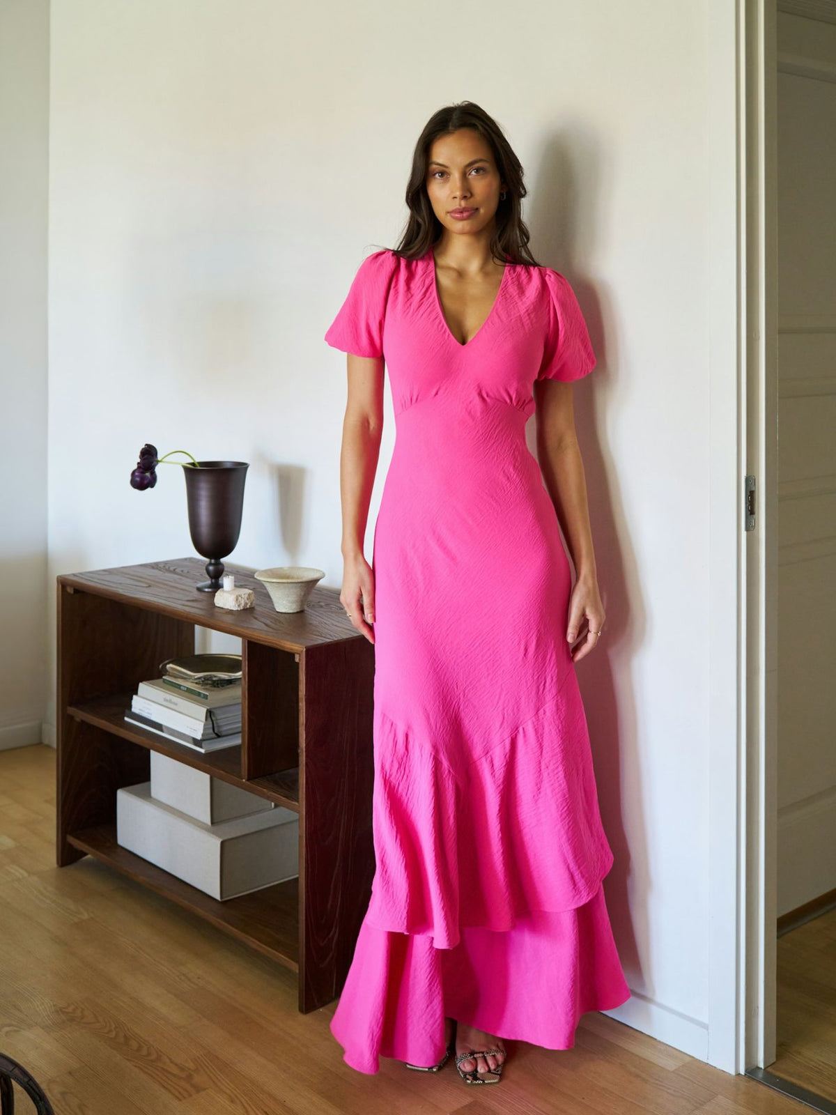 Dariah Structure Solid Dress Pink