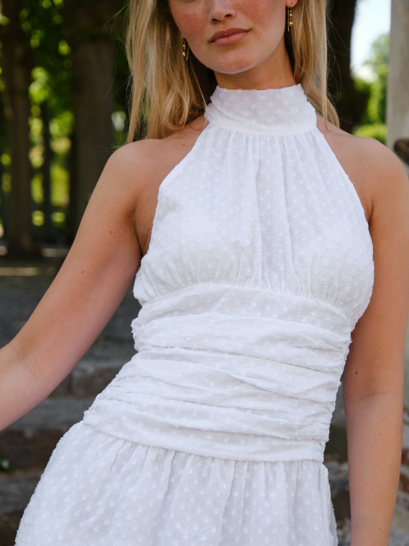 Amaris Dobby Dress White