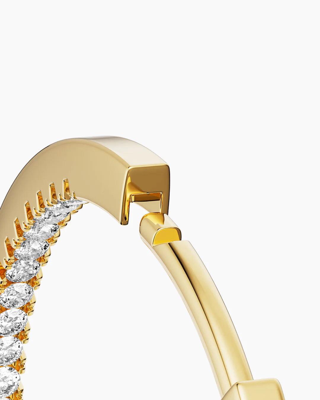 Stone Huggie Hoops Gold 9mm