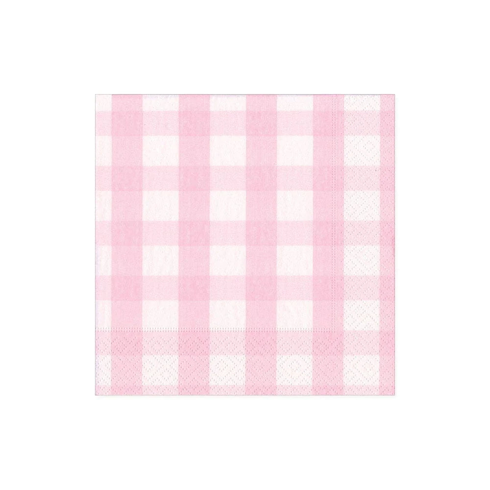 Boxed Cocktail Napkins Pink Gingham