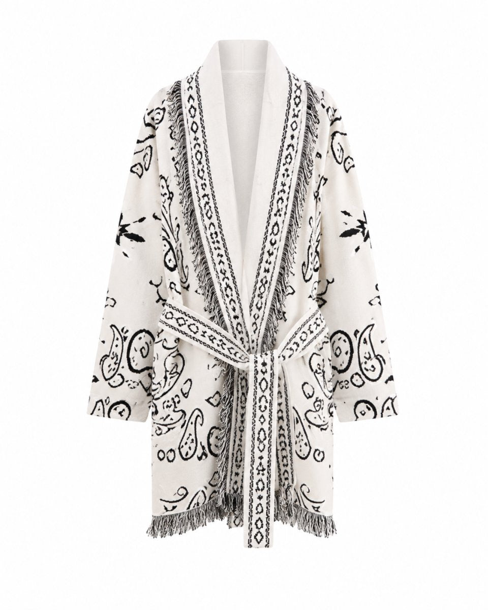 Fringe Jacket Paisley White