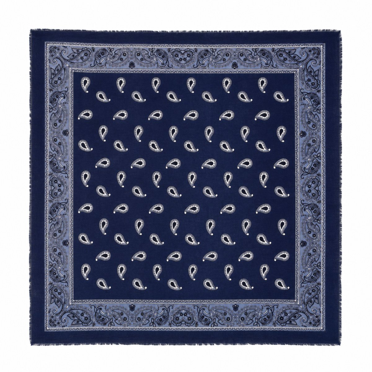 Paisley Scarf navy 110x110