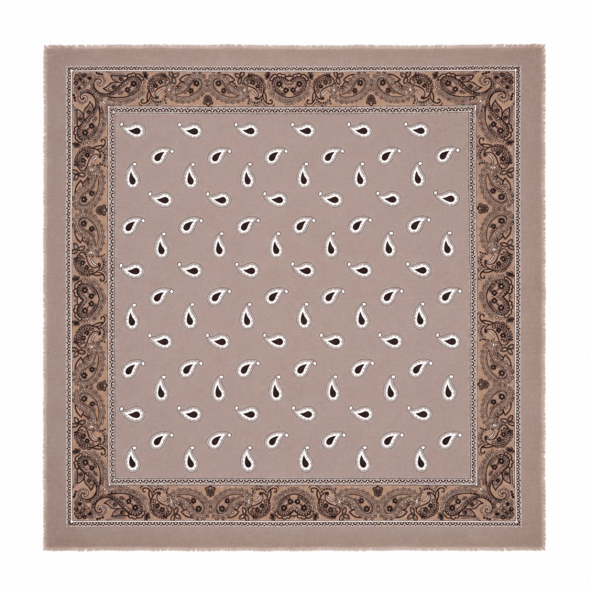 Paisley scarf taupe 110x110