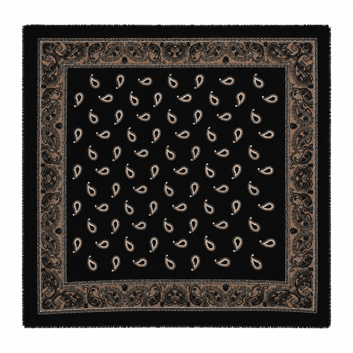 Paisley scarf black 110x110