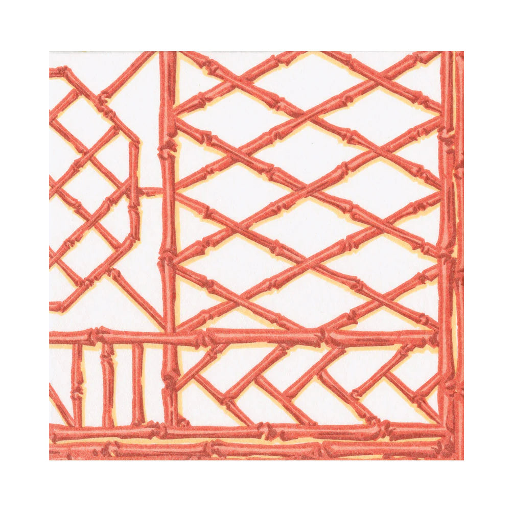 Bamboo Screen Coral Lunch Napkins