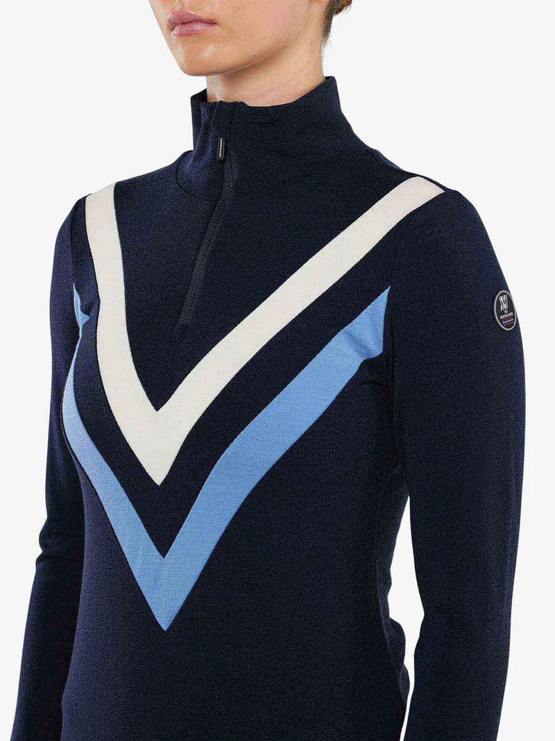 Voss Chevron Zip Up Navy Blue
