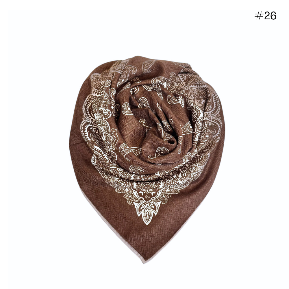 Skjerf 70x70 Brun/Creme
