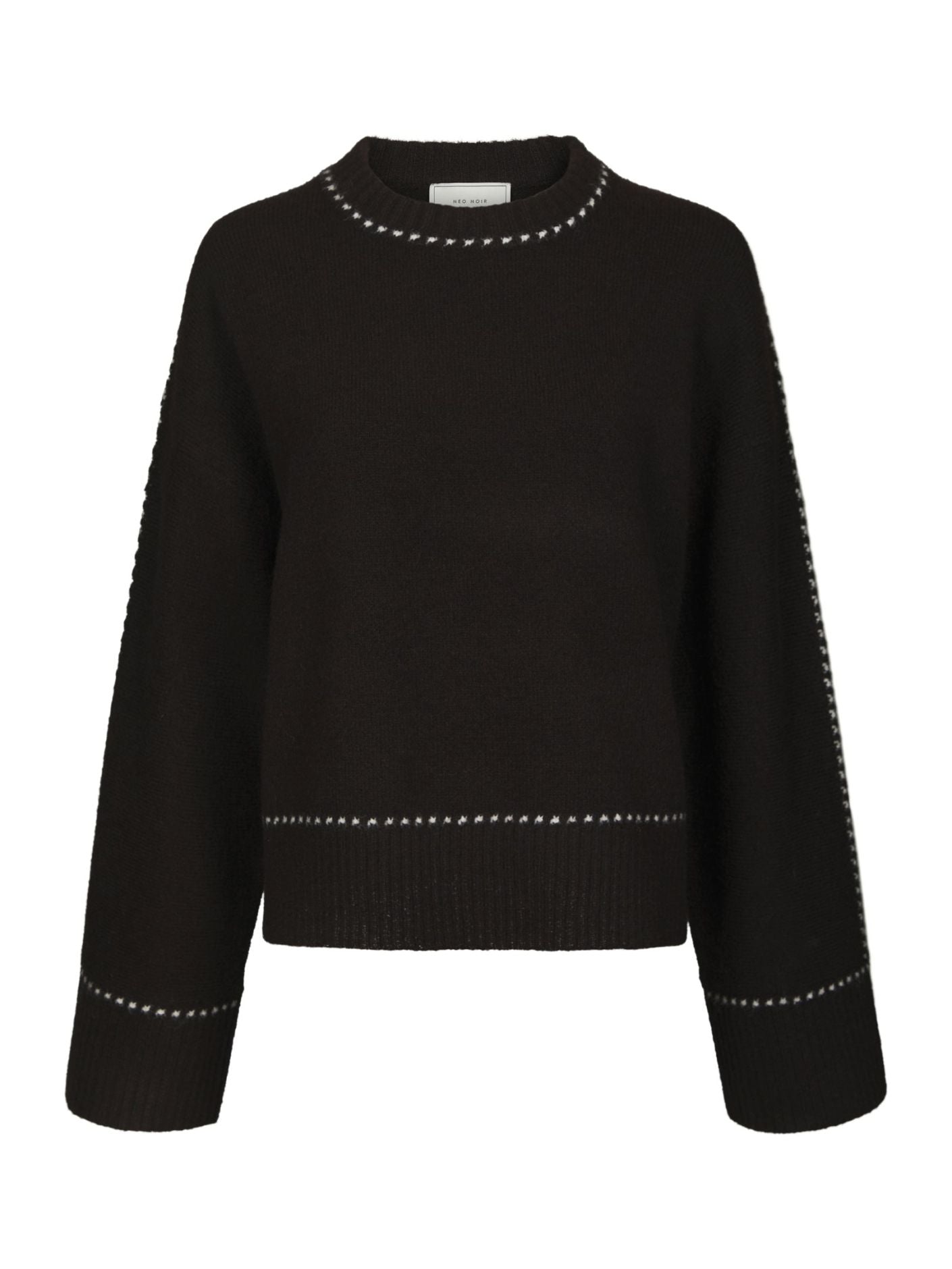 Roeme Knit Stitch Blouse Dark Brown